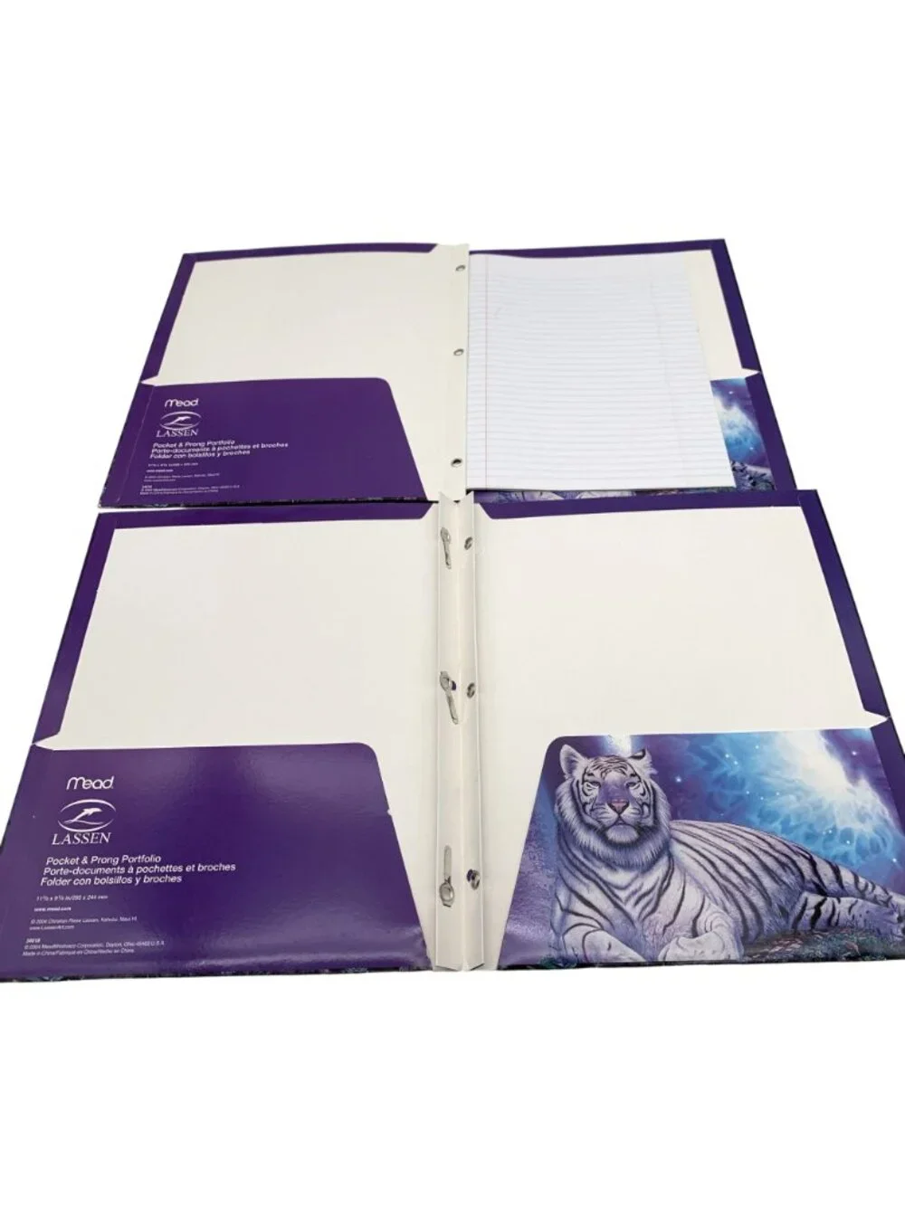 Vintage 2 Mead Christian Riese Lassen Tiger Theme Pocket Folders and 1 Class Act